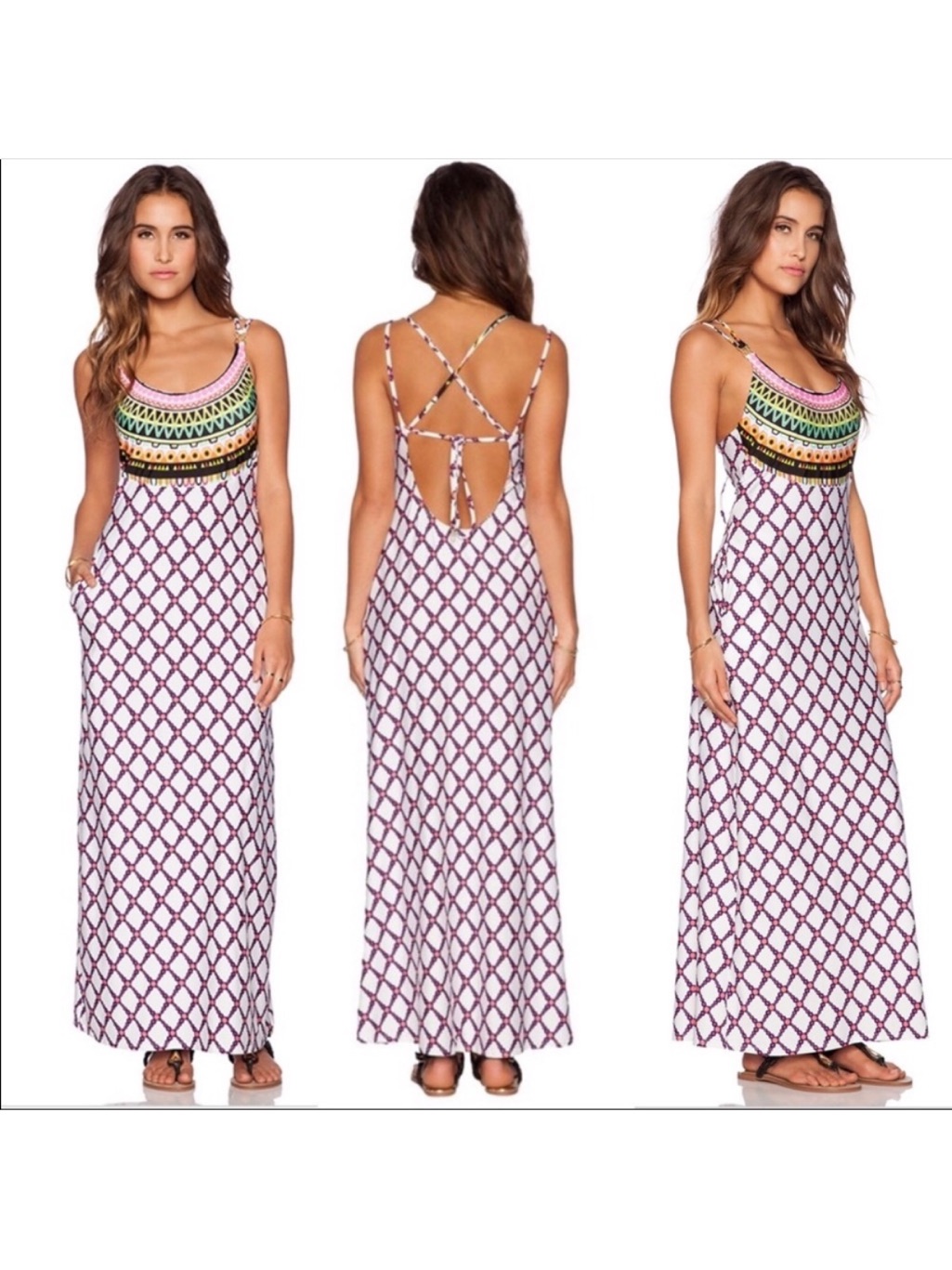 Trina Turk Kon Tiki Maxi Dress Swim Cover Up Size Small Nwt
